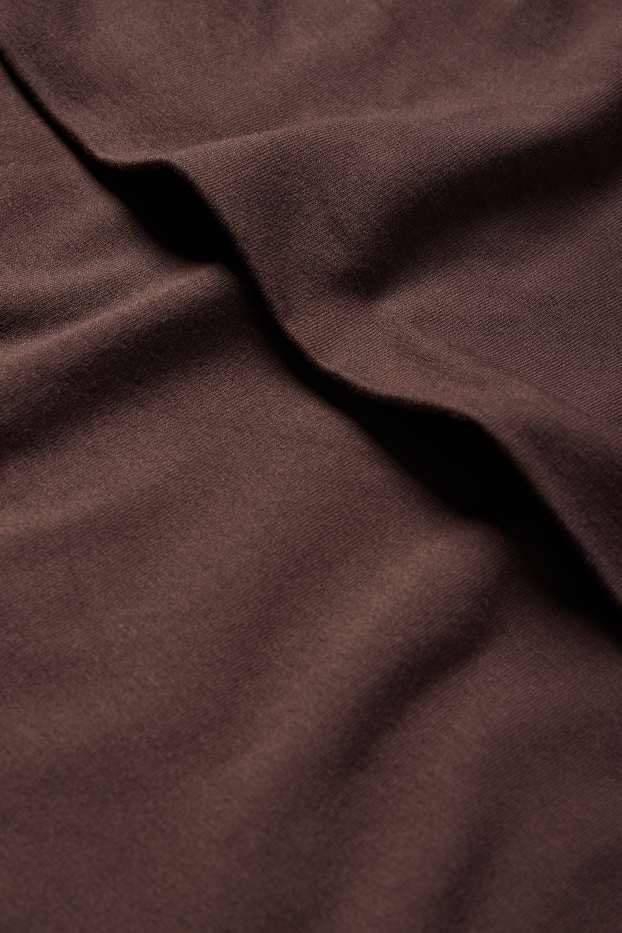 Dames - Korte longsleeve - donkerbruin