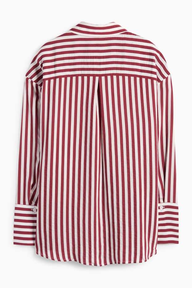Dames - Blouse - gestreept - rood / crème wit