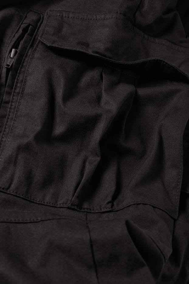 Men - Thermal cargo trousers - black