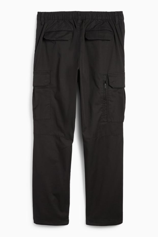 Men - Thermal cargo trousers - black