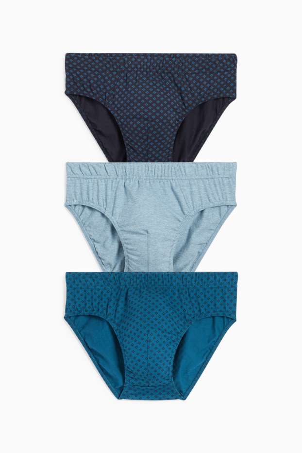 Hommes - Lot de 3 - culottes - bleu foncé