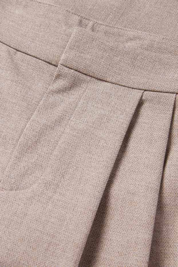 Dames - Business-broek - high waist - wide leg - met structuur - beige