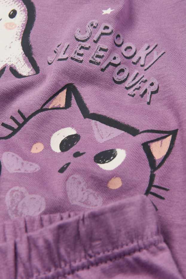 Enfants filles - Fantômes - pyjama - 2 pièces - violet clair