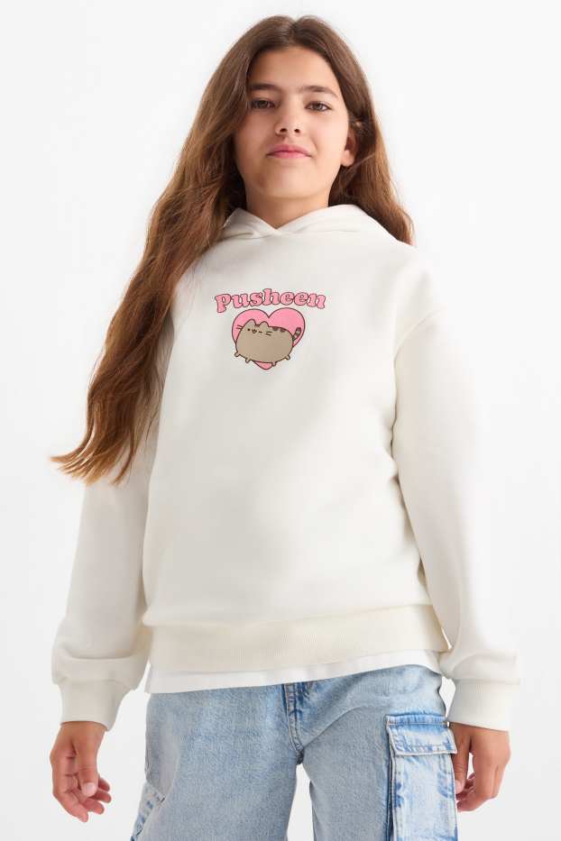 Children Girls - Pusheen - hoodie - white