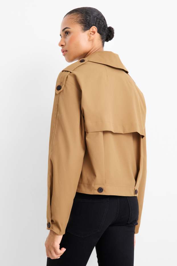 Femei - Trenci crop - maro