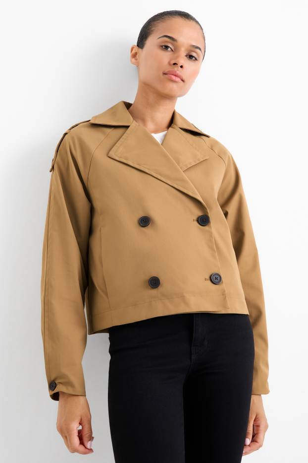Femei - Trenci crop - maro