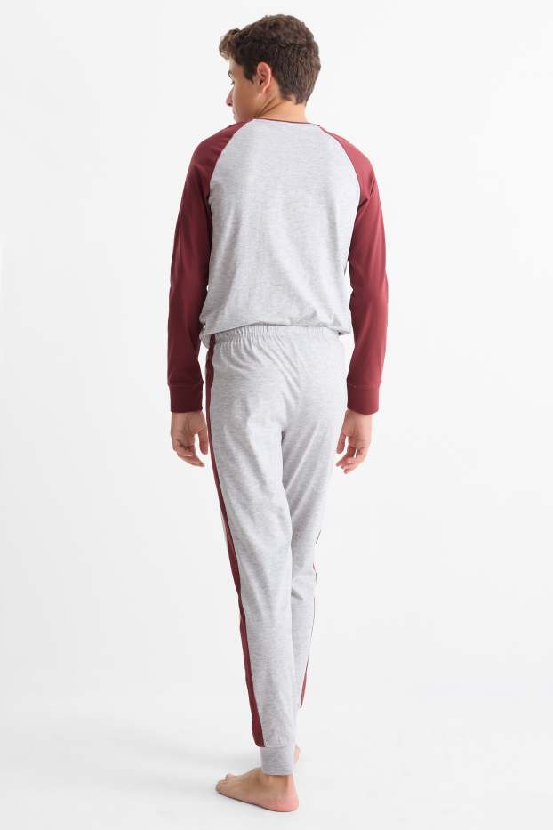 Enfants garçons - Lot de 2 - pantalons de pyjama - bleu foncé / gris