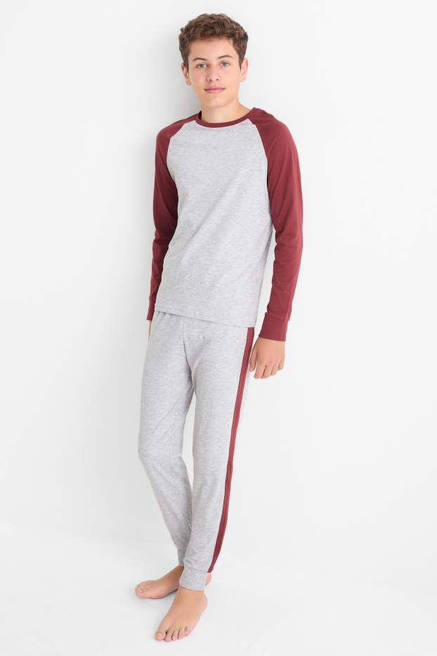 Enfants garçons - Lot de 2 - pantalons de pyjama - bleu foncé / gris
