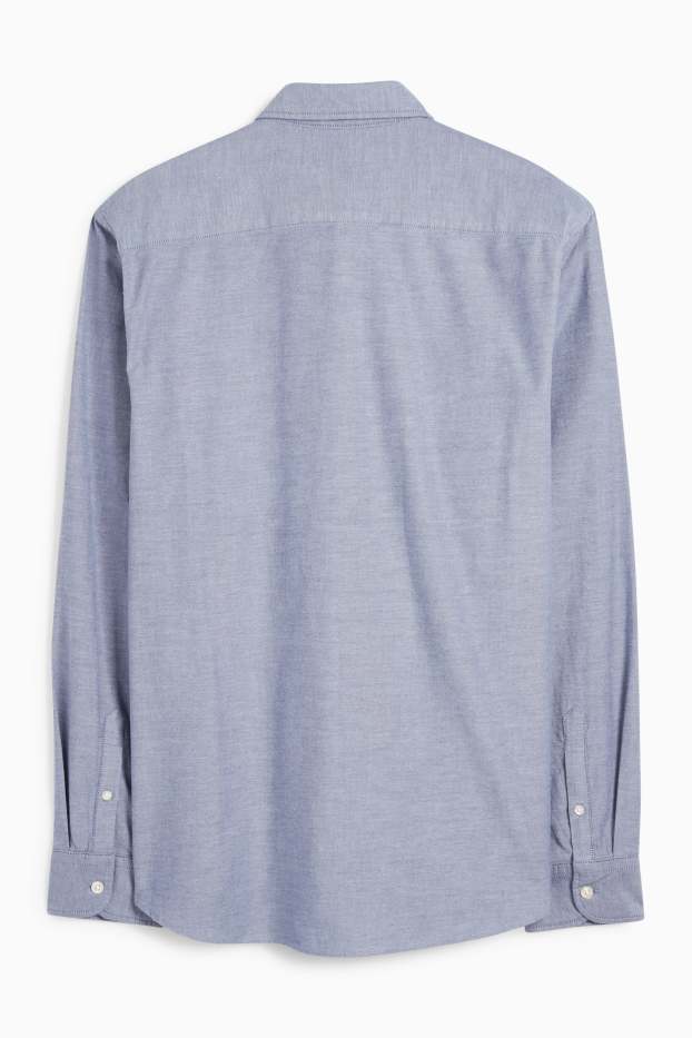 Herren - Hemd - Regular Fit - Button-down - blau