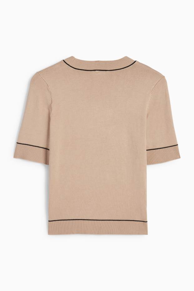Mujer - Jersey de punto - manga corta - topo