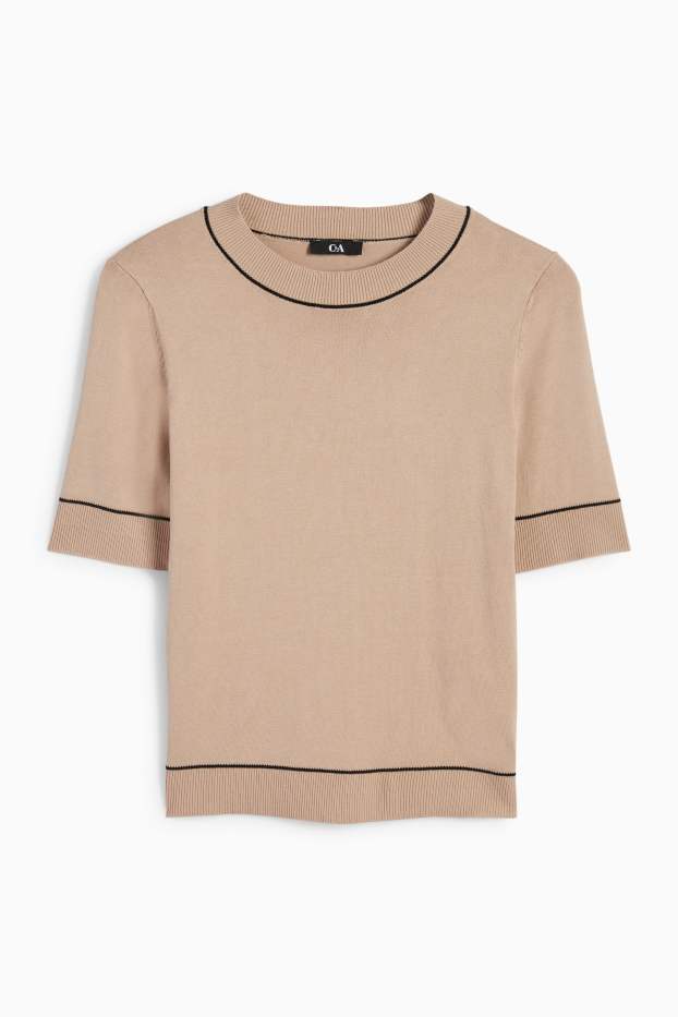 Mujer - Jersey de punto - manga corta - topo