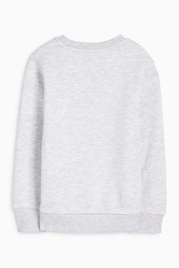Kinderen: jongens - Sonic - sweatshirt - glanseffect - licht grijs-mix