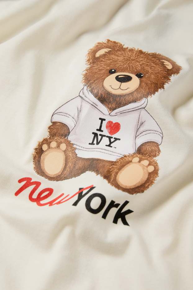 Kinder Mädchen - New York - Kurzarmshirt - cremefarben
