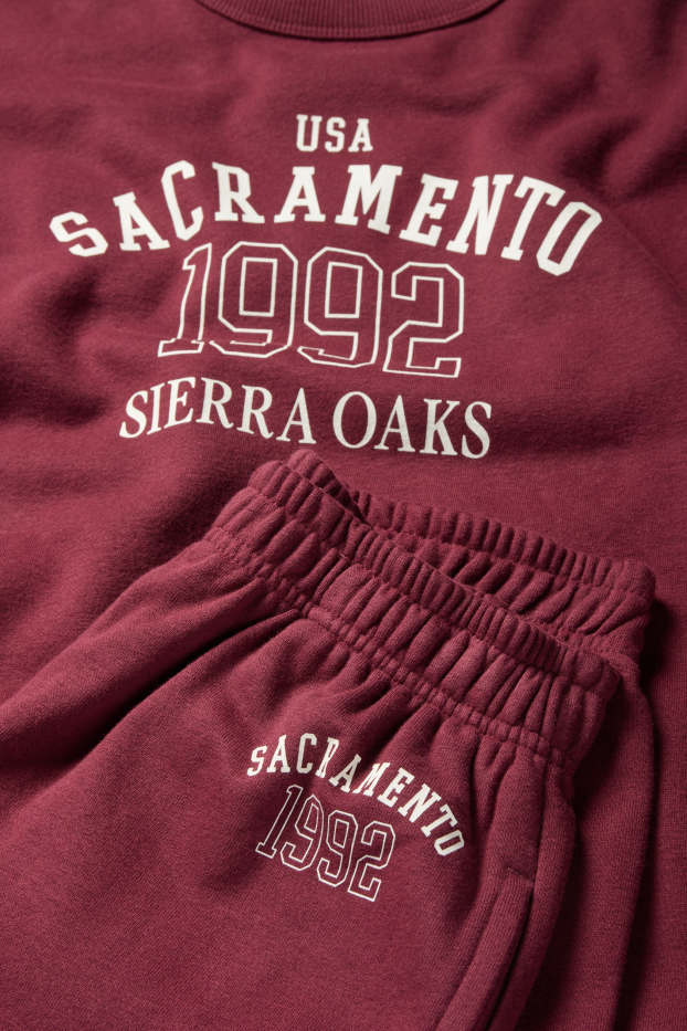 Kinderen: meisjes - Sacramento - set - sweatshirt en joggingbroek - 2-delig - bordeaux