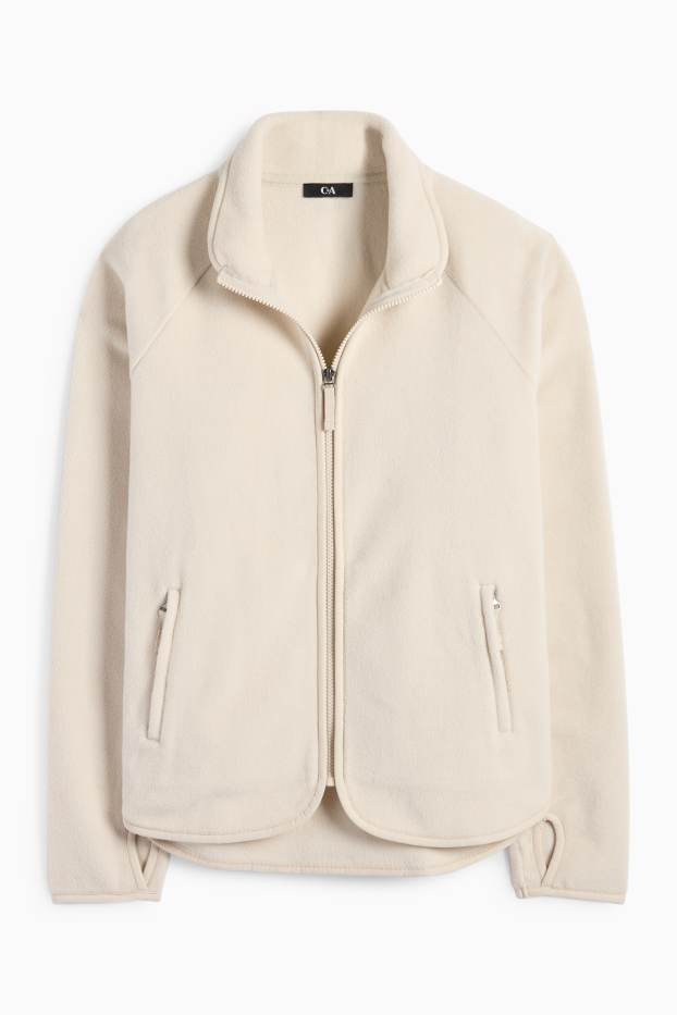Damen - Fleece-Sweatjacke - hellbeige