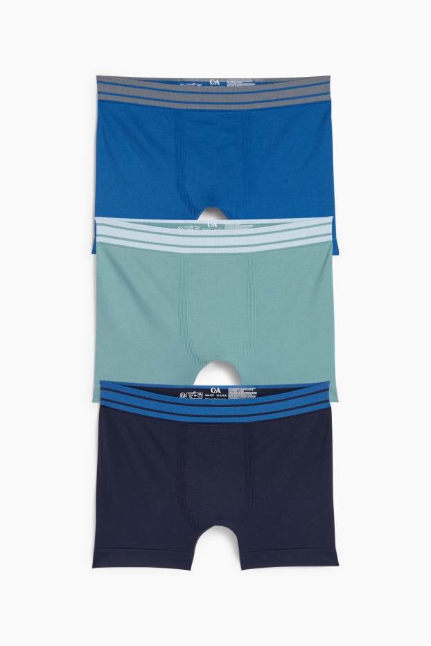 Bambini - Confezione da 3 - boxer - senza cuciture - blu scuro