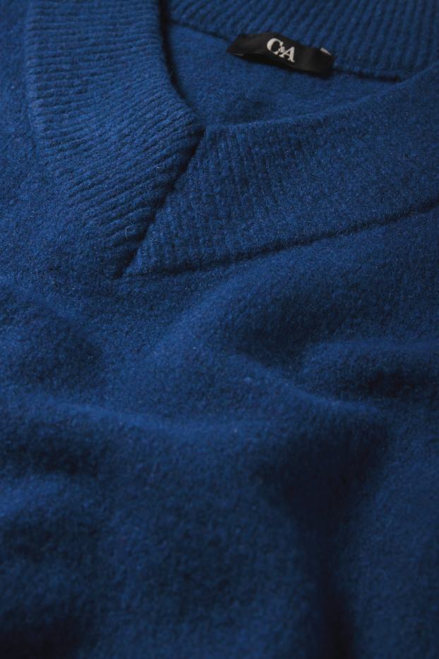 Mujer - Jersey con escote en pico - azul oscuro