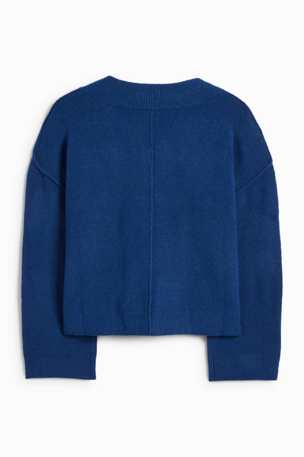 Mujer - Jersey con escote en pico - azul oscuro