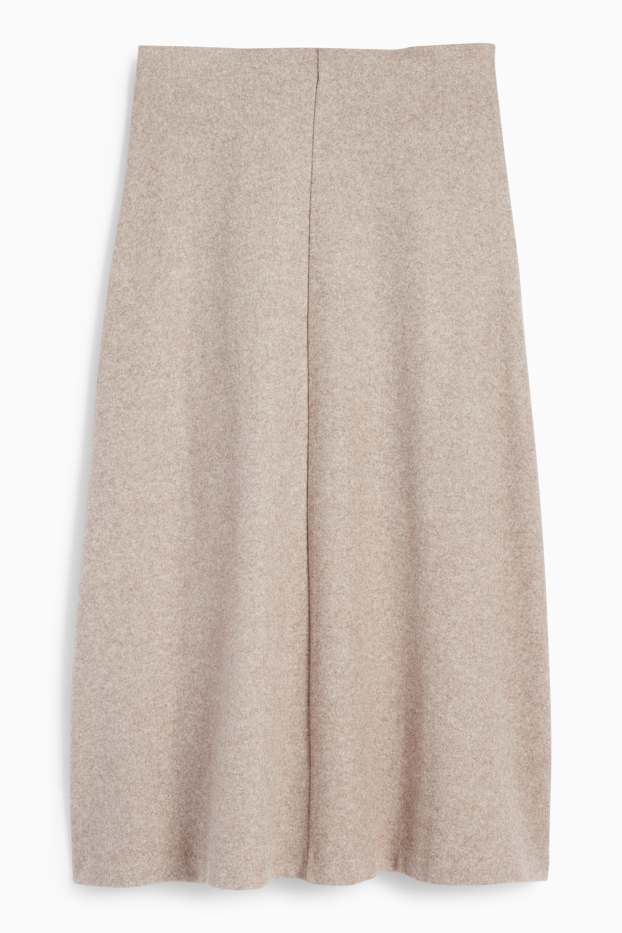 Dames - Gebreide rok - licht beige
