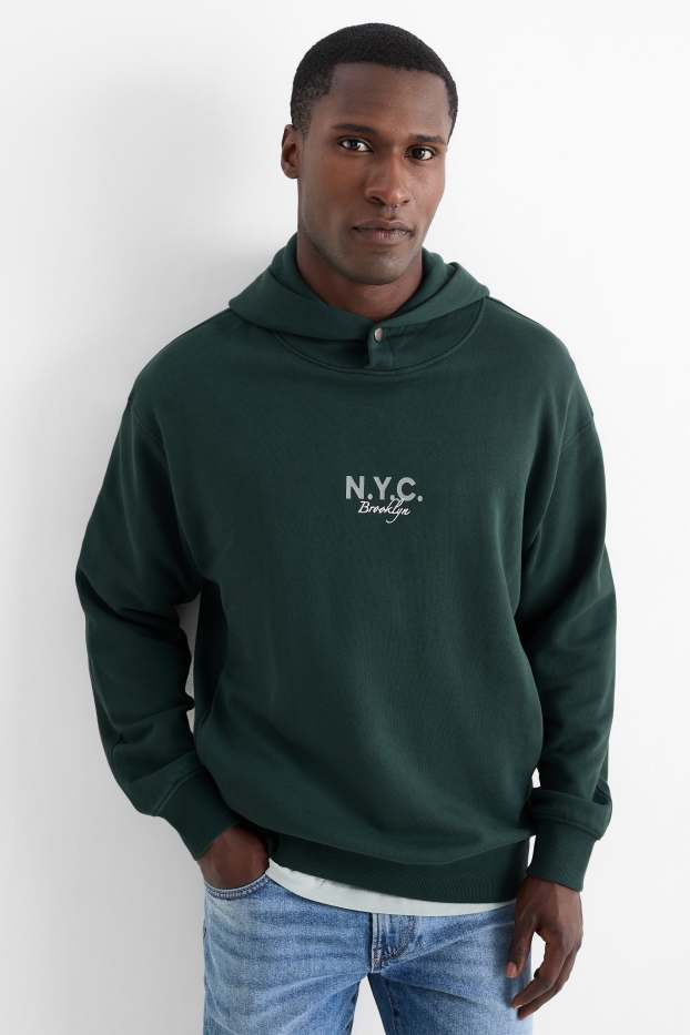 Hommes - Sweat à capuche - vert foncé