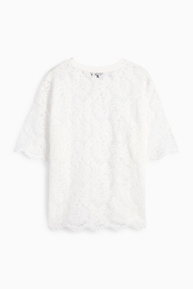 Donna - Top di pizzo - bianco