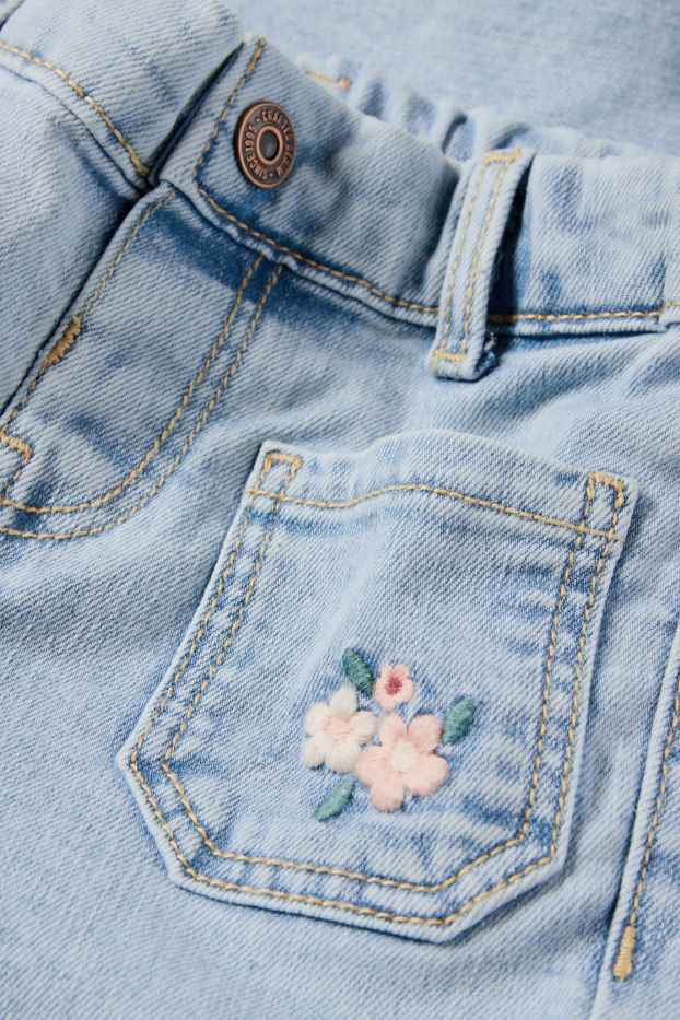 Kinder Mädchen - Blume - Flared Jeans - LYCRA® - helljeansblau