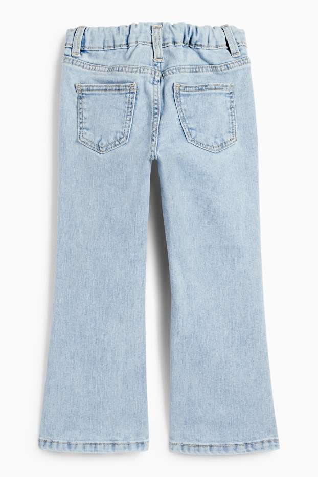 Kinder Mädchen - Blume - Flared Jeans - LYCRA® - helljeansblau