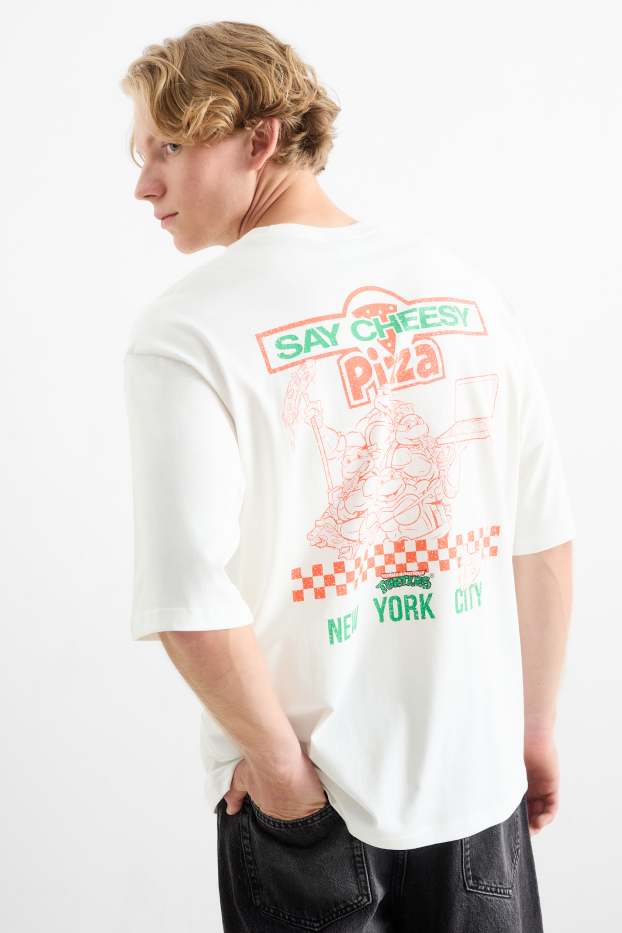 Bărbați - Tricou - supradimensionat - Țestoasele Ninja - alb