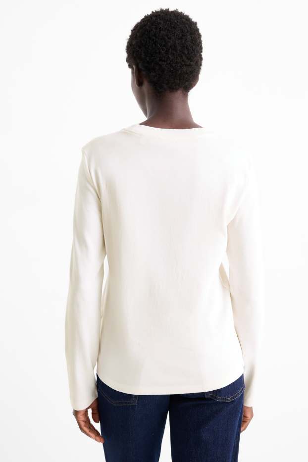 Donna - Maglia a maniche lunghe - bianco