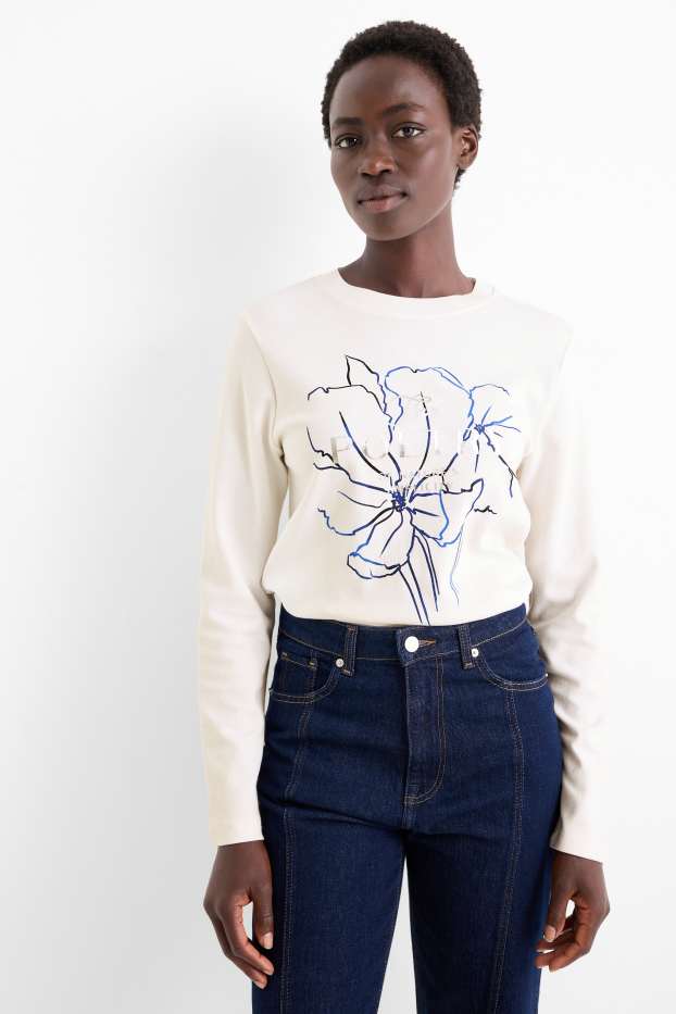 Donna - Maglia a maniche lunghe - bianco