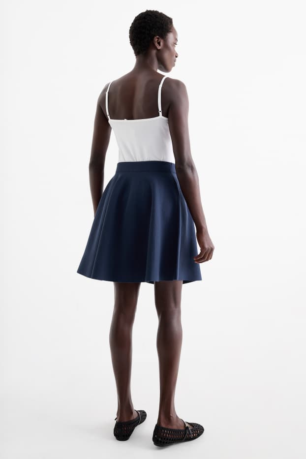 Femmes - Jupe en maille - bleu foncé