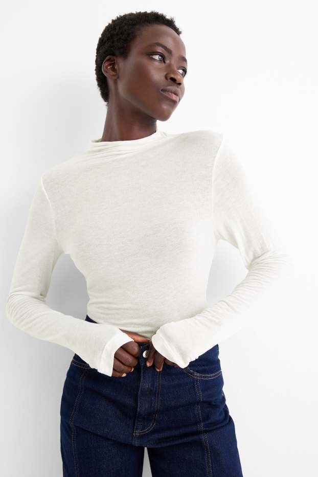Donna - Maglia a maniche lunghe  - bianco