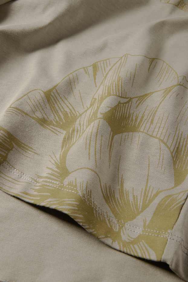 Damen - Langarmshirt - geblümt - grün