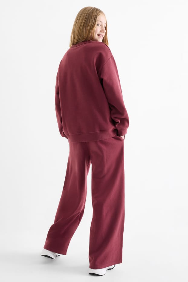 Kinderen: meisjes - Sacramento - set - sweatshirt en joggingbroek - 2-delig - bordeaux