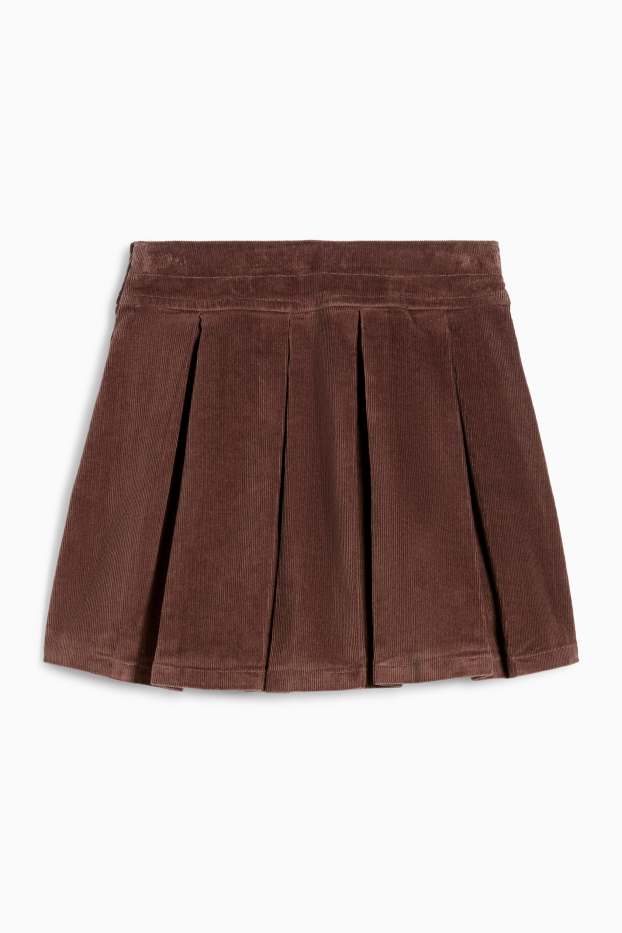 Children Girls - Corduroy skirt - dark brown
