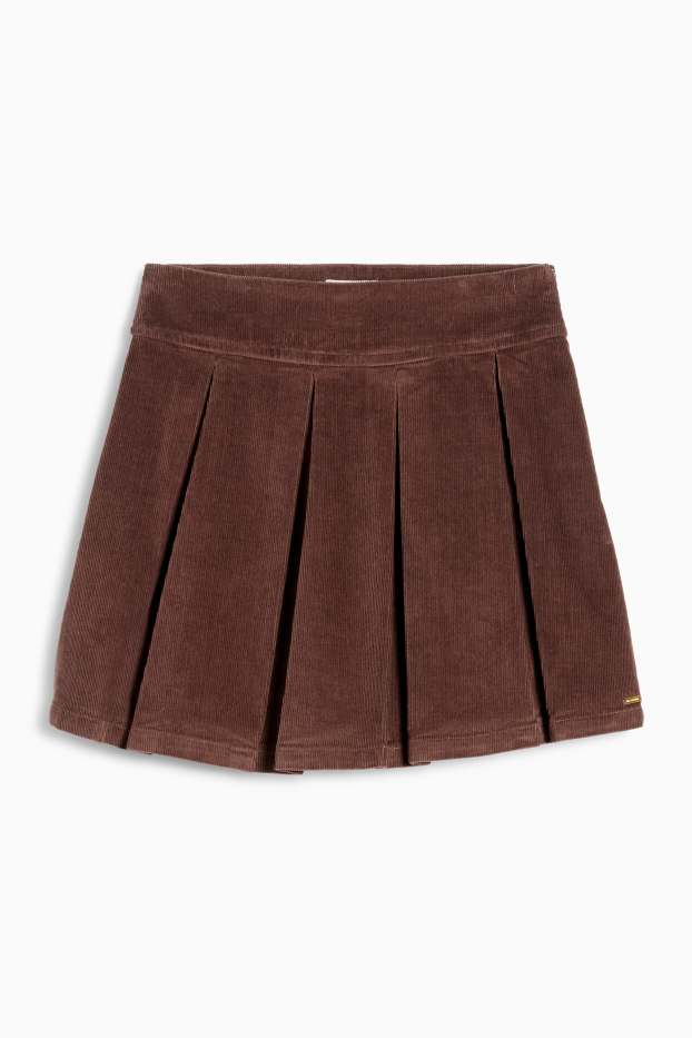 Children Girls - Corduroy skirt - dark brown