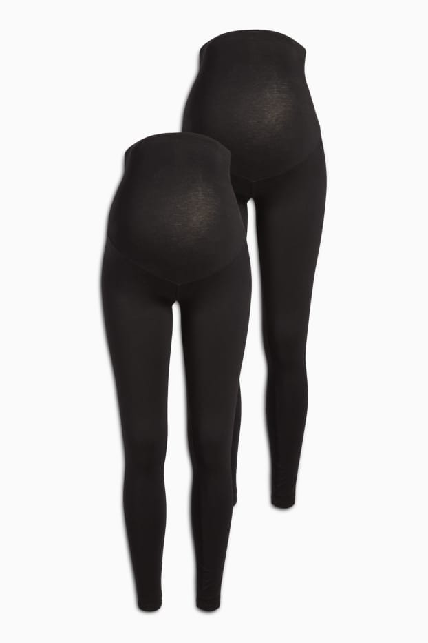 Donna - Confezione da 2 - leggings premaman - nero