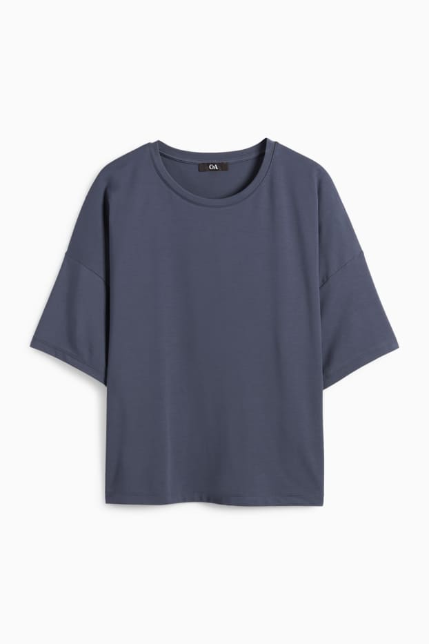 Femmes - T-shirt - relaxed fit - bleu foncé
