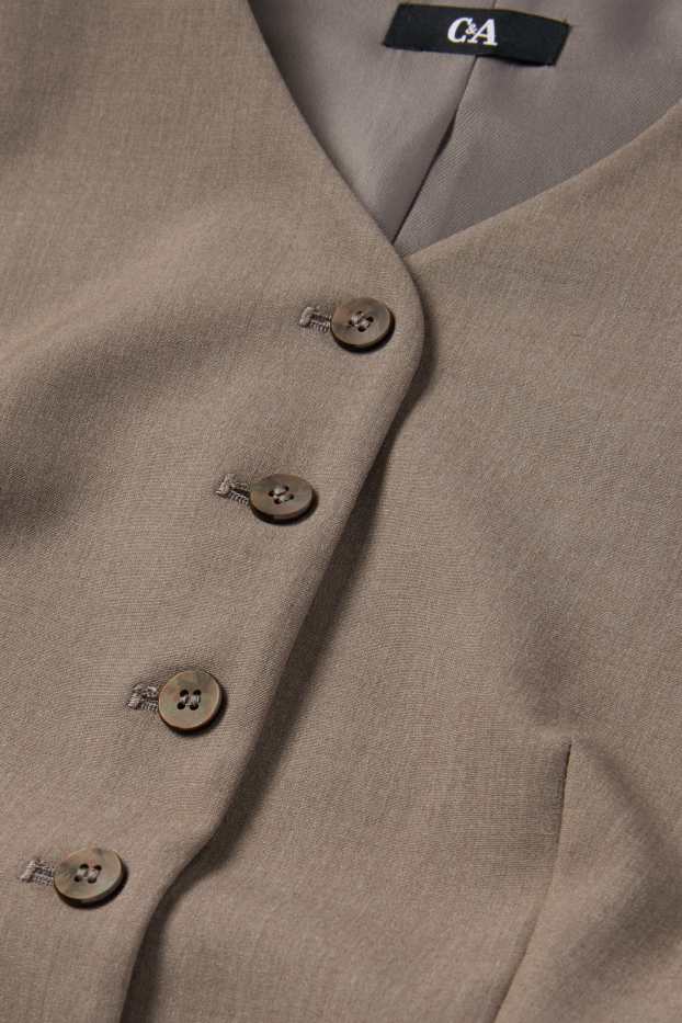 Women - Business waistcoat - fitted - light brown