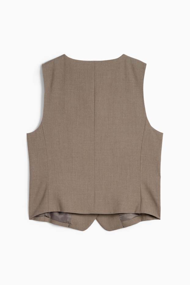 Women - Business waistcoat - fitted - light brown