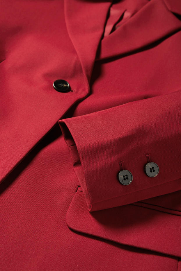 Damen - Longblazer - tailliert - dunkelrot