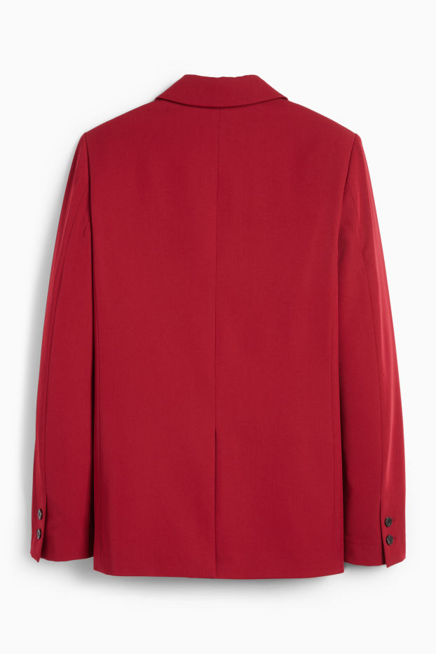 Damen - Longblazer - tailliert - dunkelrot