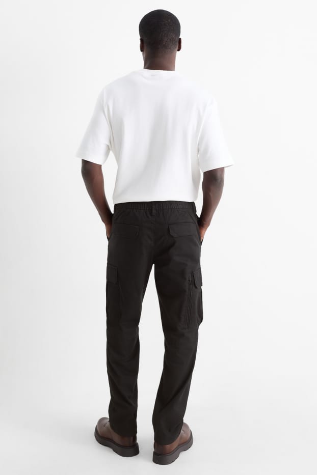 Men - Thermal cargo trousers - black