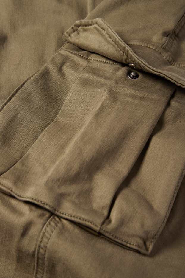 Pánské - Cargo kalhoty - tapered fit - LYCRA® - zelená