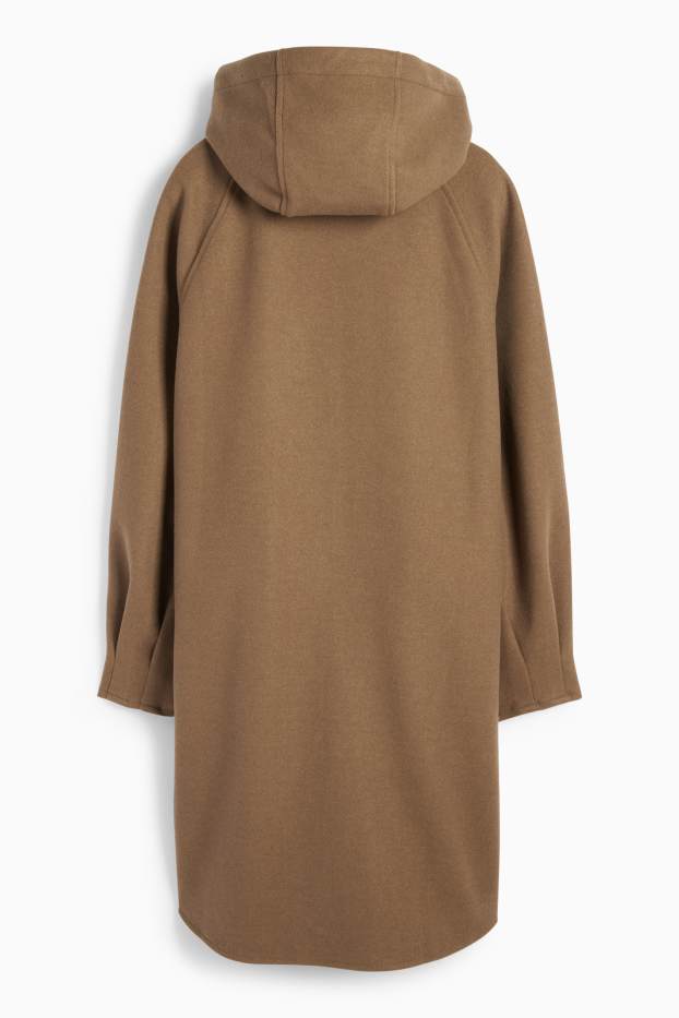 Dames - Mantel met capuchon - groen