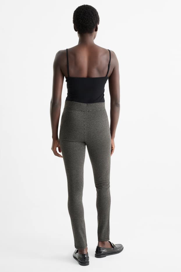 Women - Leggings - check - dark gray