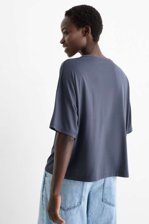Femmes - T-shirt - relaxed fit - bleu foncé