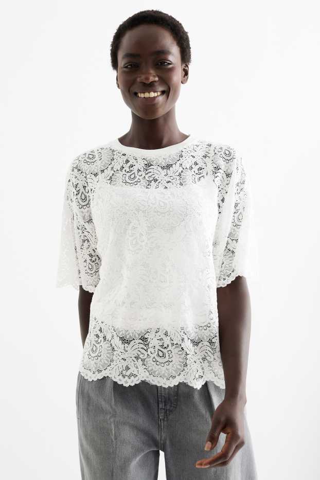 Donna - Top di pizzo - bianco