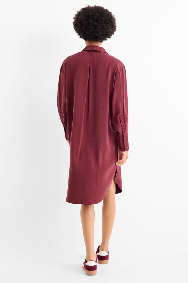 Women - Shirt dress - bordeaux