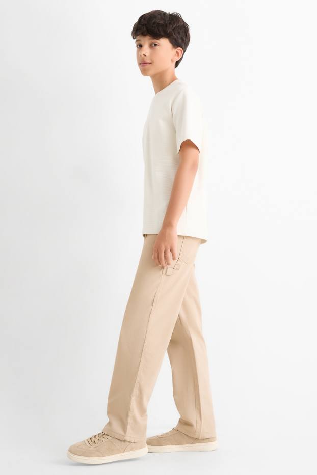Kinder Buben - Stoffhose - beige